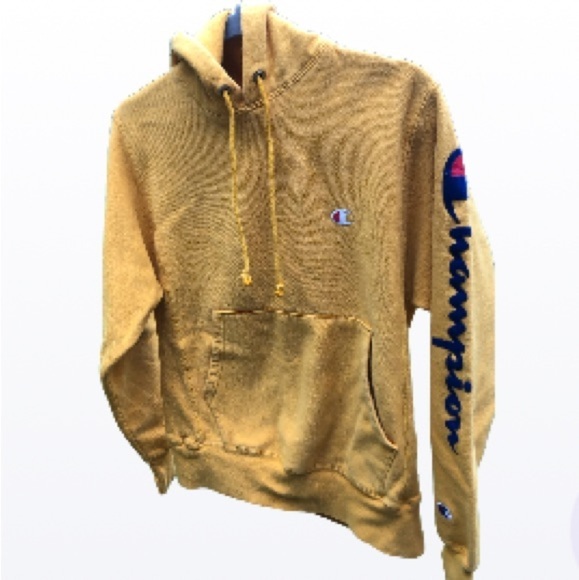Champion Mustard Hoodie size small medium - Picture 4 of 13